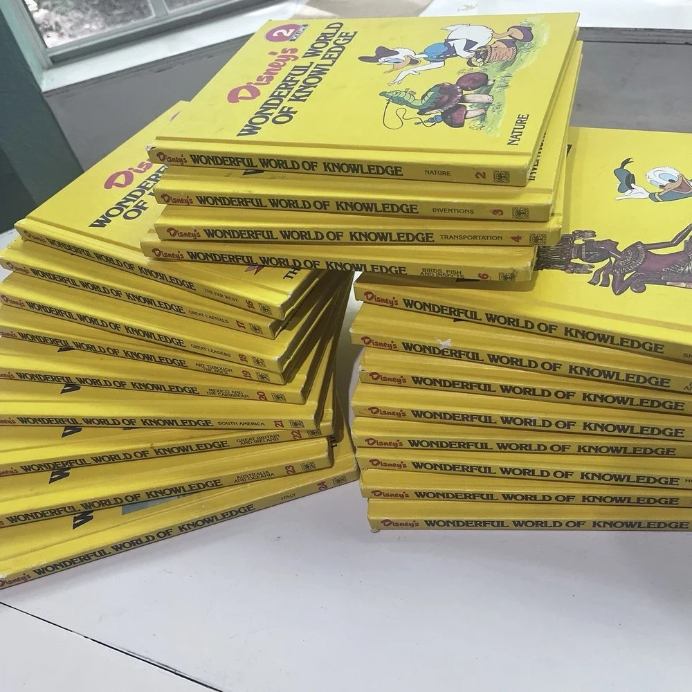 21 Disney WONDERFUL WORLD OF KNOWLEDGE Book Lot Collectors Edition Homeschool‎